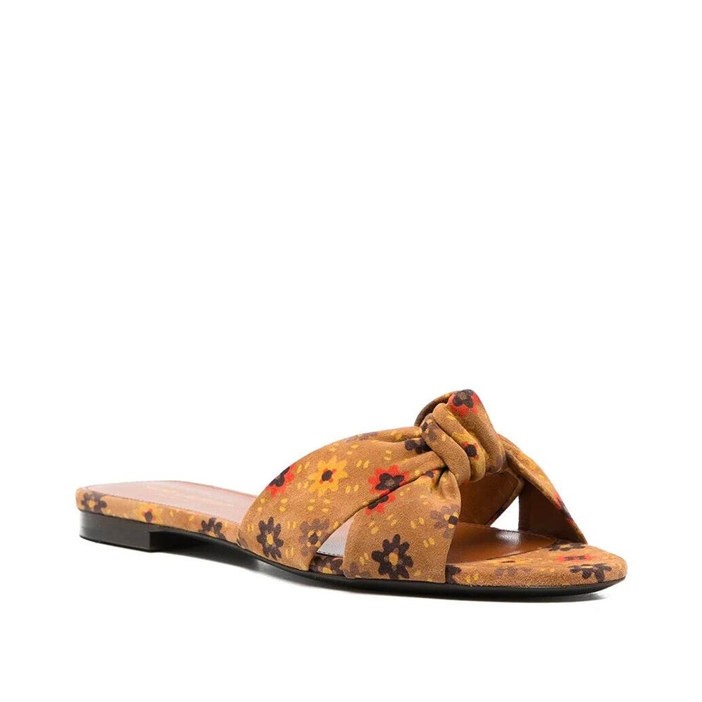 Saint Laurent Brown Leather Slides Saint Laurent