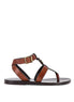 Saint Laurent Brown Calfskin Flip-Flop Sandals Saint Laurent