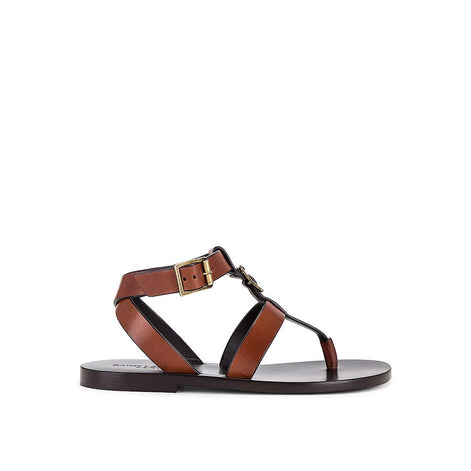 Saint Laurent Brown Calfskin Flip-Flop Sandals Saint Laurent