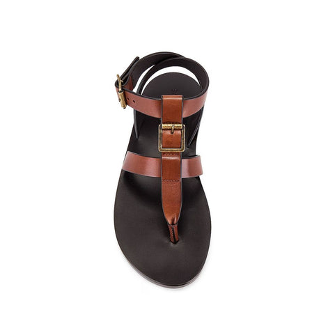 Saint Laurent Brown Calfskin Flip-Flop Sandals Saint Laurent