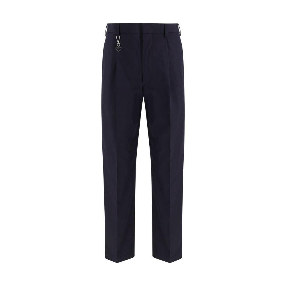 Prada Blue Cotton Dress Pants Prada