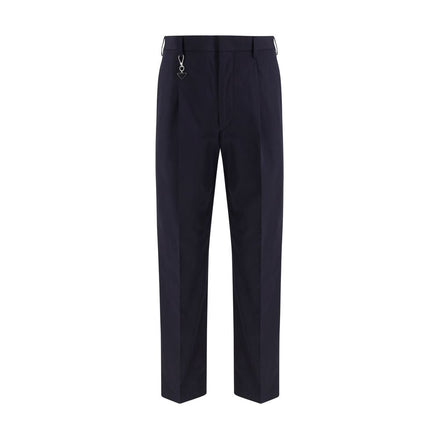 Prada Blue Cotton Dress Pants Prada