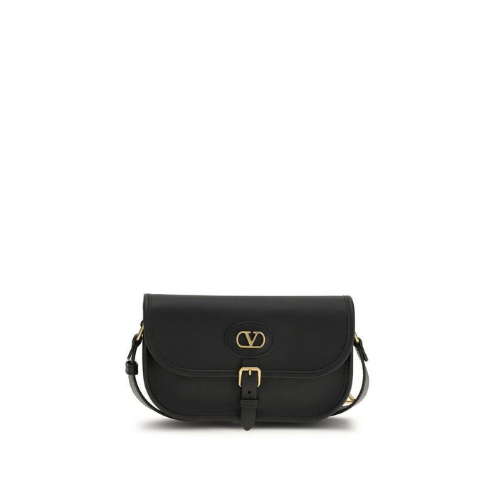 Valentino Garavani Black Calf Leather Bos Taurus Shoulder Bag Valentino Garavani