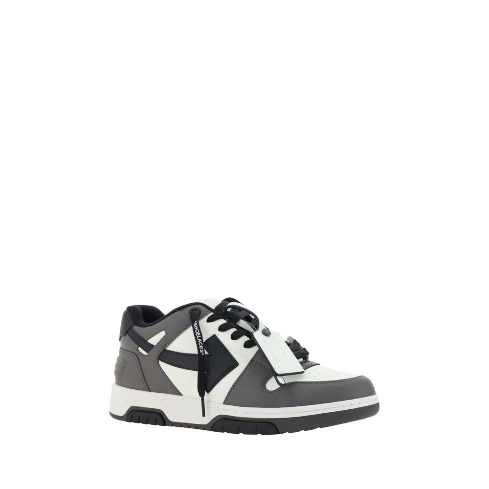 Off-White Gray Calf Leather Bos Taurus Low Top Sneakers Off-White