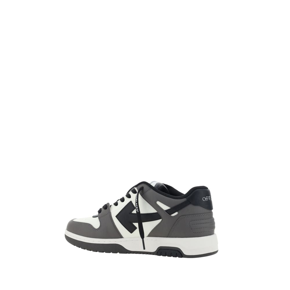 Off-White Gray Calf Leather Bos Taurus Low Top Sneakers Off-White