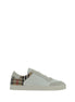 Burberry White Calf Leather Bos Taurus Low Top Sneakers Burberry