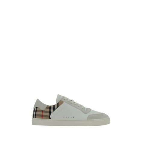 Burberry White Calf Leather Bos Taurus Low Top Sneakers Burberry