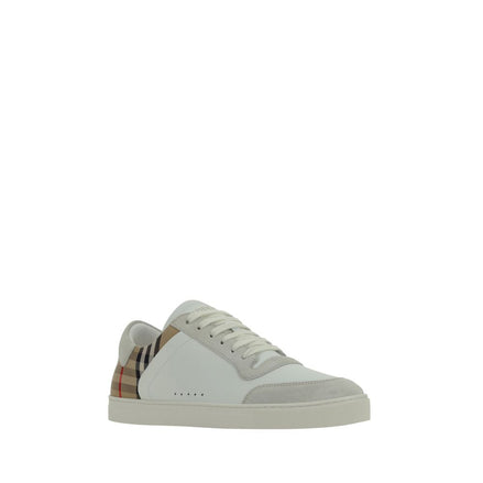 Burberry White Calf Leather Bos Taurus Low Top Sneakers Burberry