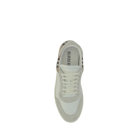 Burberry White Calf Leather Bos Taurus Low Top Sneakers Burberry