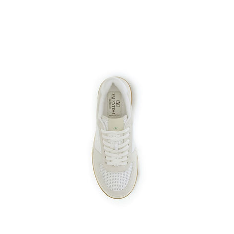 Valentino Garavani White Calf Leather Bos Taurus Athletic Sneakers Valentino Garavani