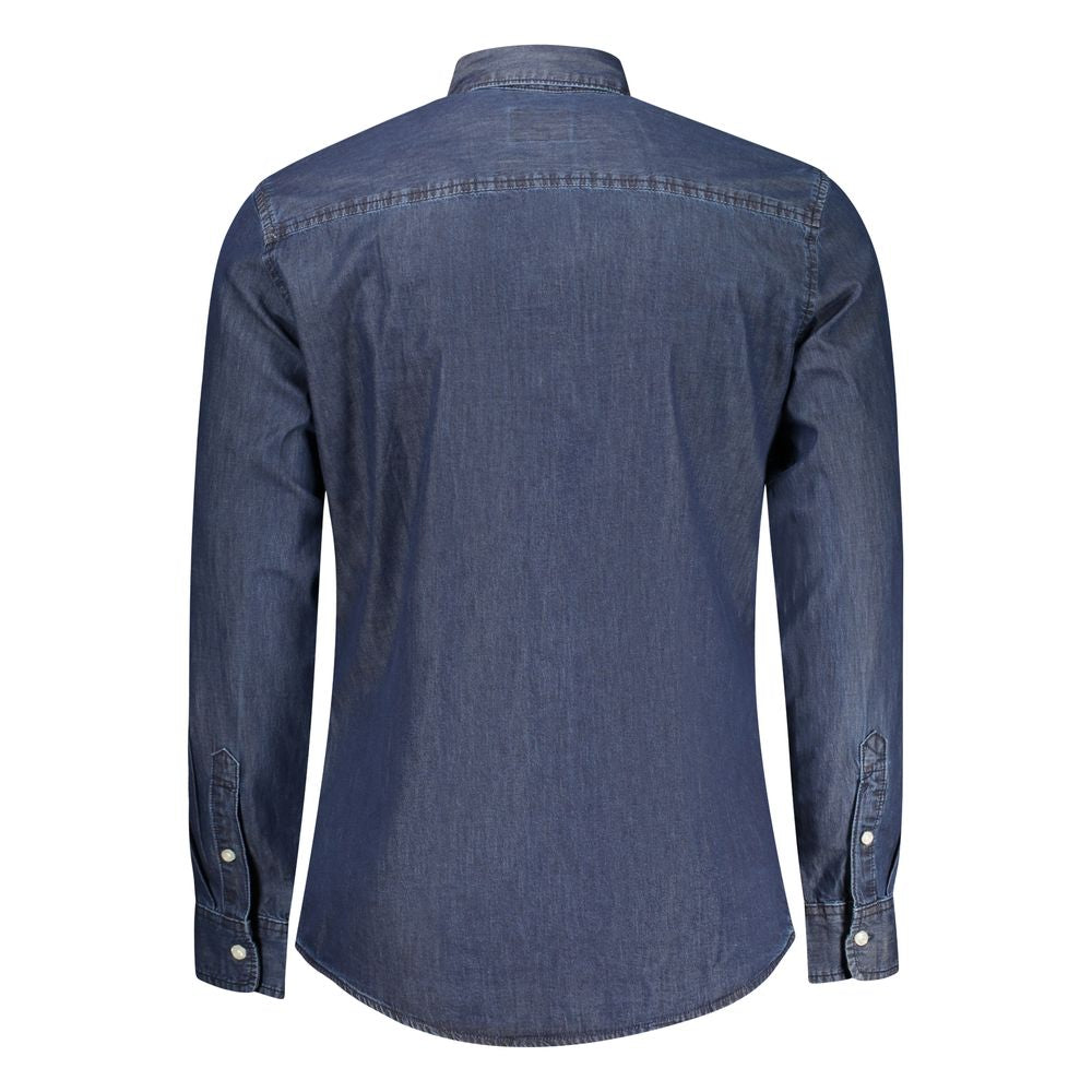 Pepe Jeans Blu Cotton Men Shirt Pepe Jeans
