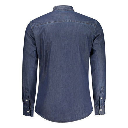 Pepe Jeans Blu Cotton Men Shirt Pepe Jeans