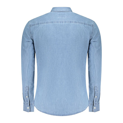 Pepe Jeans Azzurro Cotton Men Shirt Pepe Jeans