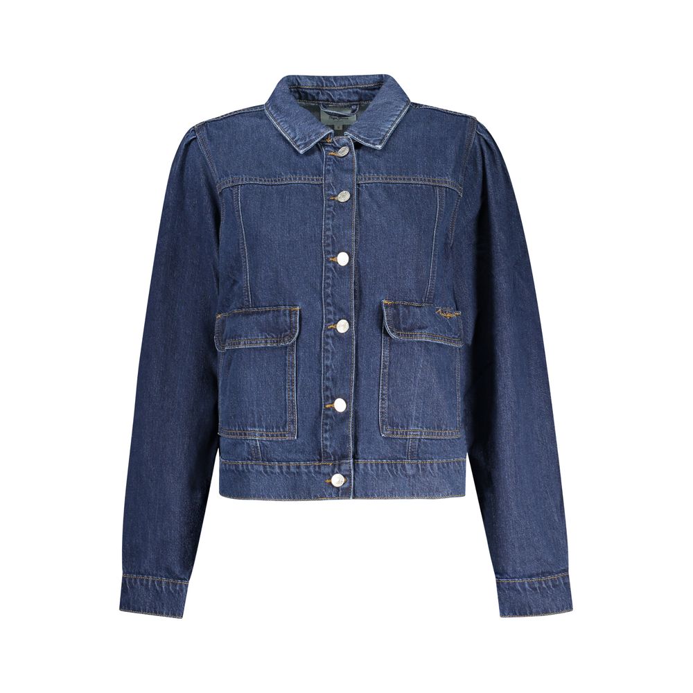 Pepe Jeans Blu Cotton Women Jacket Pepe Jeans