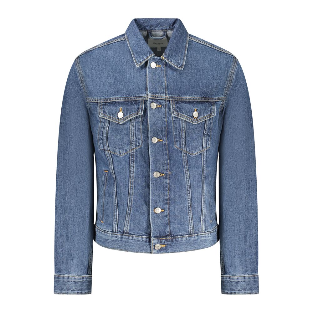 Pepe Jeans Blu Cotton Men Jacket Pepe Jeans