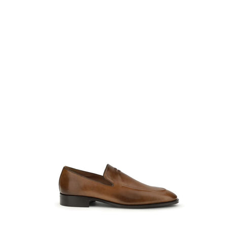 Miu Miu Brown Calf Leather Bos Taurus Slip-On Loafers Miu Miu
