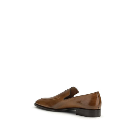 Miu Miu Brown Calf Leather Bos Taurus Slip-On Loafers Miu Miu