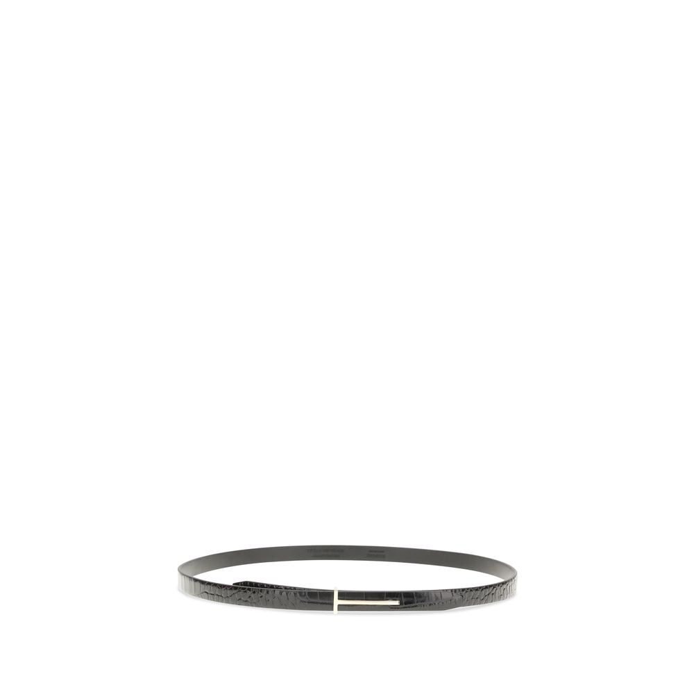 Tom Ford Black Leather Thin Belt Tom Ford
