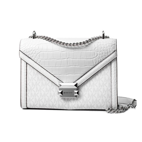 Sac bandoulière en toile blanche Michael Kors