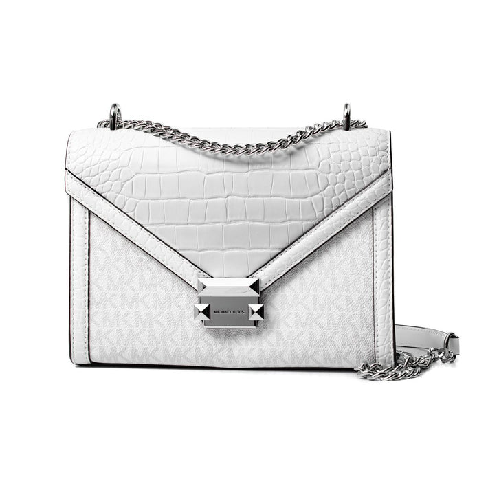 Sac bandoulière en toile blanche Michael Kors