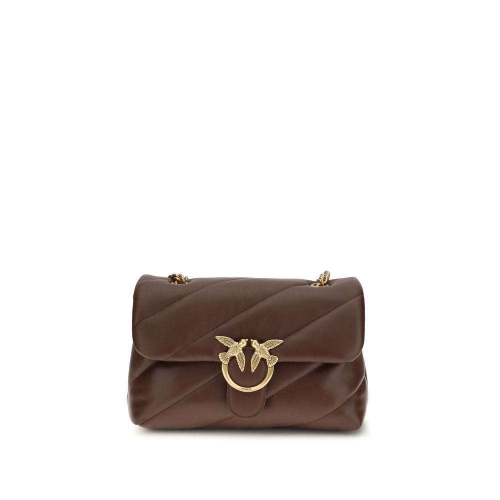 PINKO Brown Calf Leather Bos Taurus Shoulder Bag PINKO