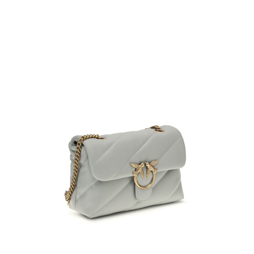 PINKO Gray Calf Leather Bos Taurus Shoulder Bag PINKO