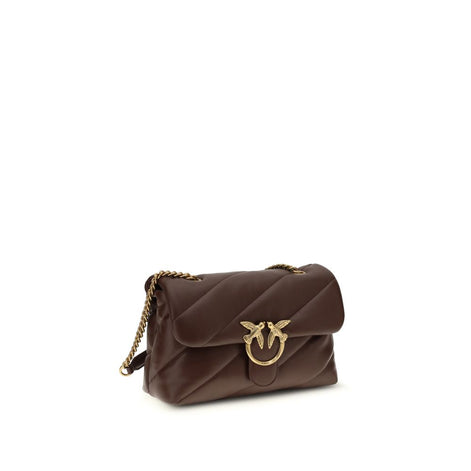 PINKO Brown Calf Leather Bos Taurus Shoulder Bag PINKO