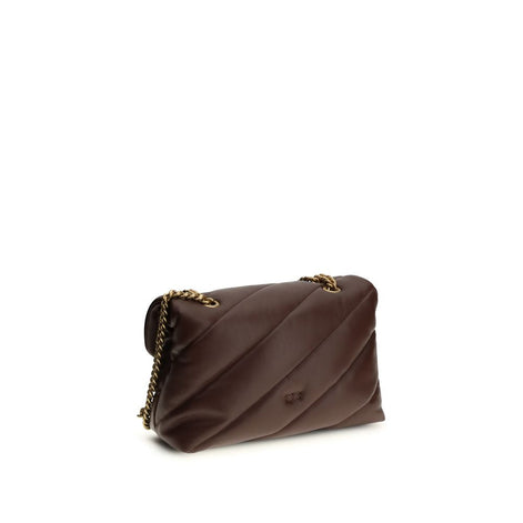 PINKO Brown Calf Leather Bos Taurus Shoulder Bag PINKO