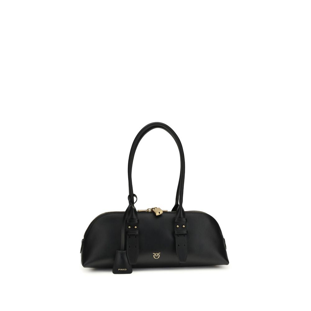 PINKO Black Calf Leather Bos Taurus Shoulder Bag PINKO