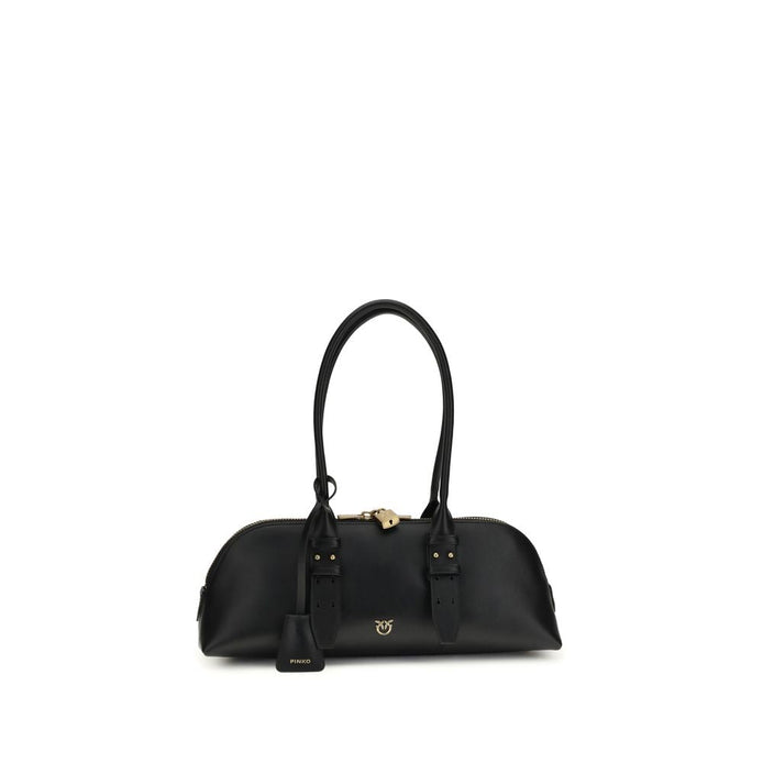 PINKO Black Calf Leather Bos Taurus Shoulder Bag PINKO