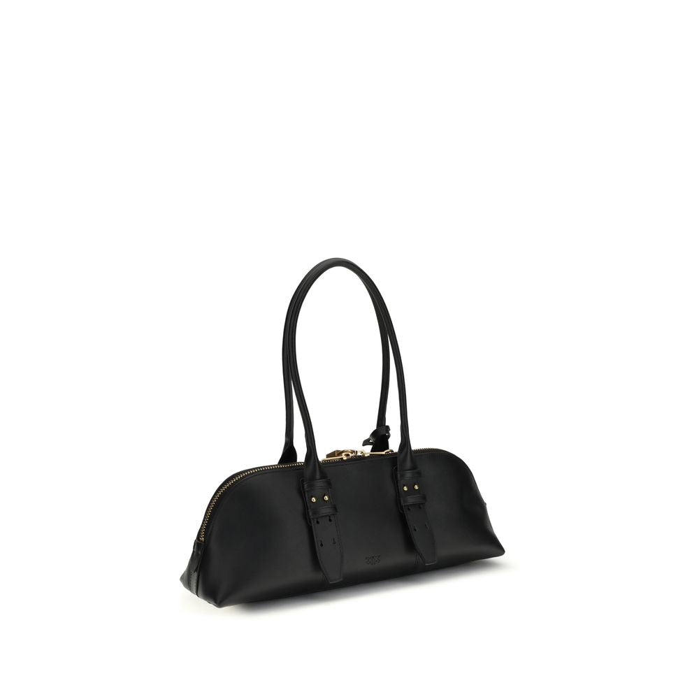 PINKO Black Calf Leather Bos Taurus Shoulder Bag PINKO