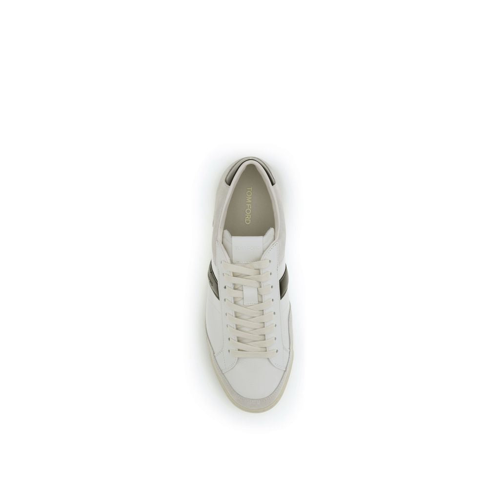 Tom Ford White Calf Leather Bos Taurus Sneakers Tom Ford