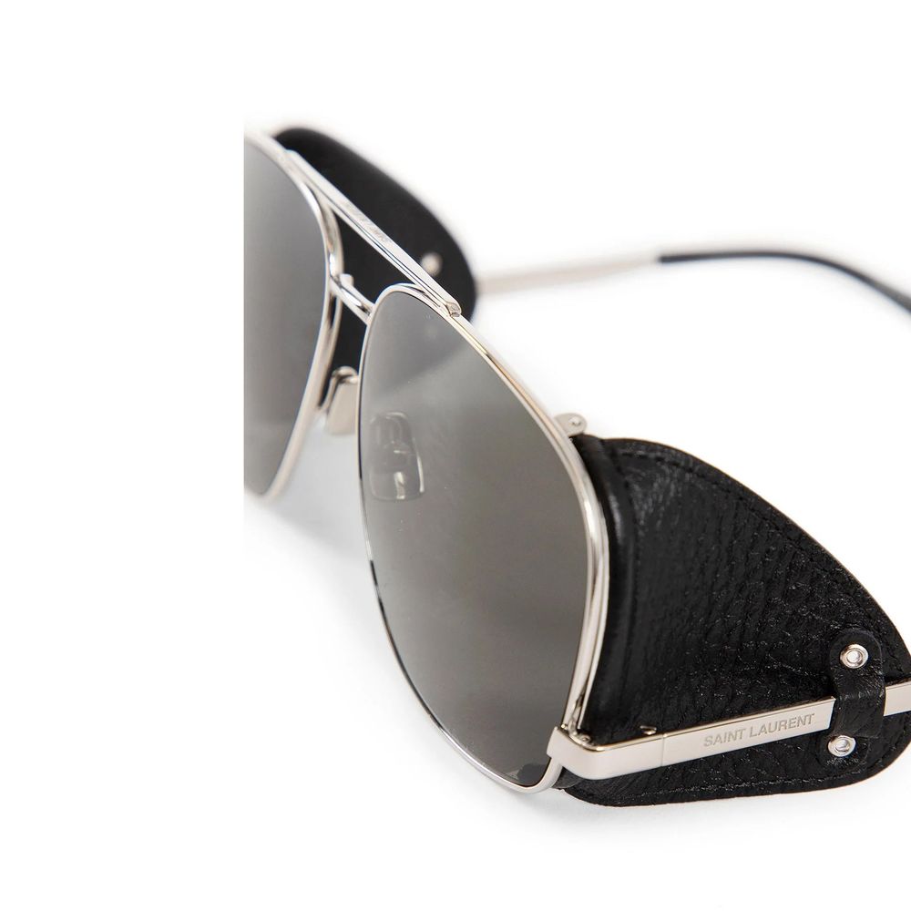 Saint Laurent Silver Metal Sunglasses Saint Laurent