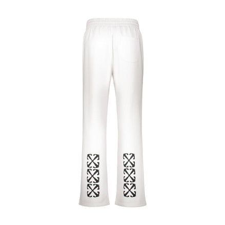 Pantalon décontracté en coton blanc cassé