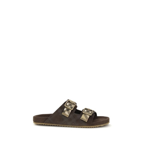 Burberry Brown Rubber Flat Sandals Burberry