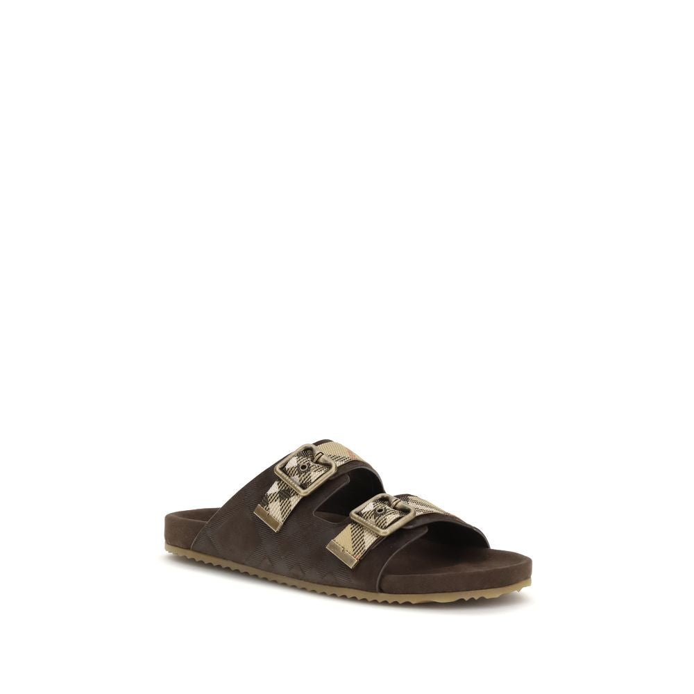 Burberry Brown Rubber Flat Sandals Burberry