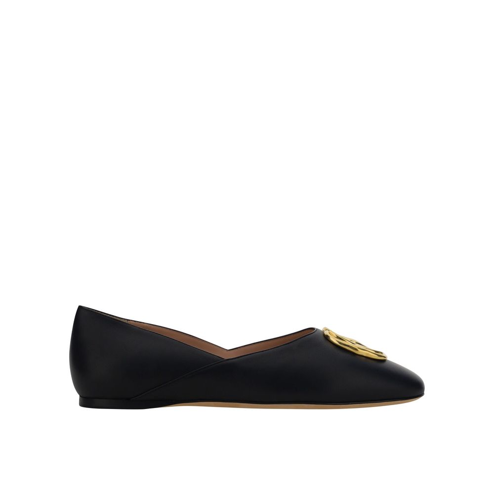 Bally Black Calfskin Ballet Flats Bally