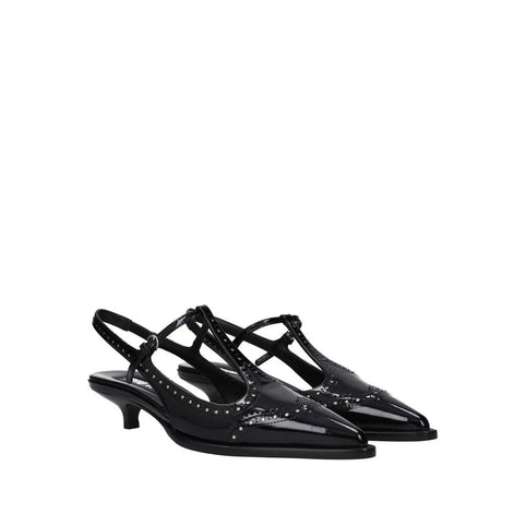 Miu Miu Black Calfskin Mid Heel Pumps Miu Miu