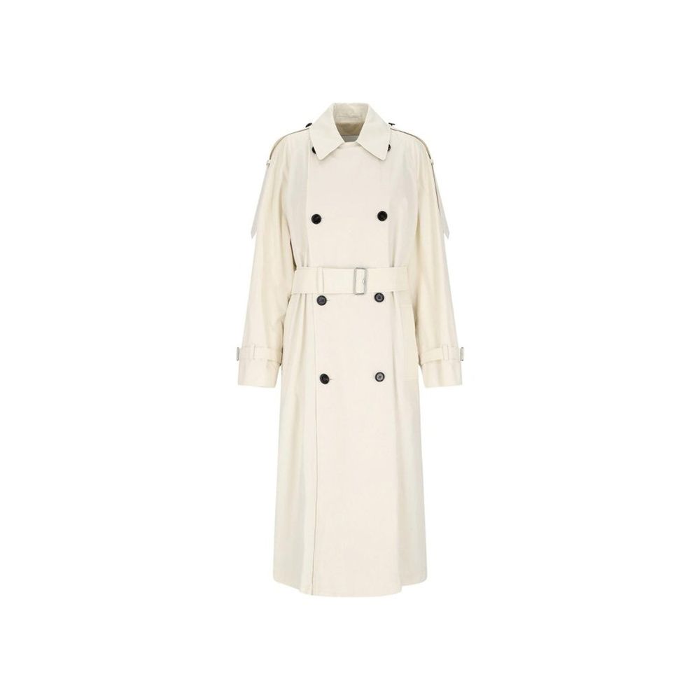 Burberry White Cotton Coat Burberry