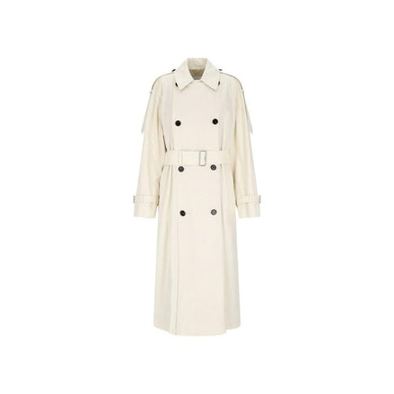 Burberry White Cotton Coat Burberry