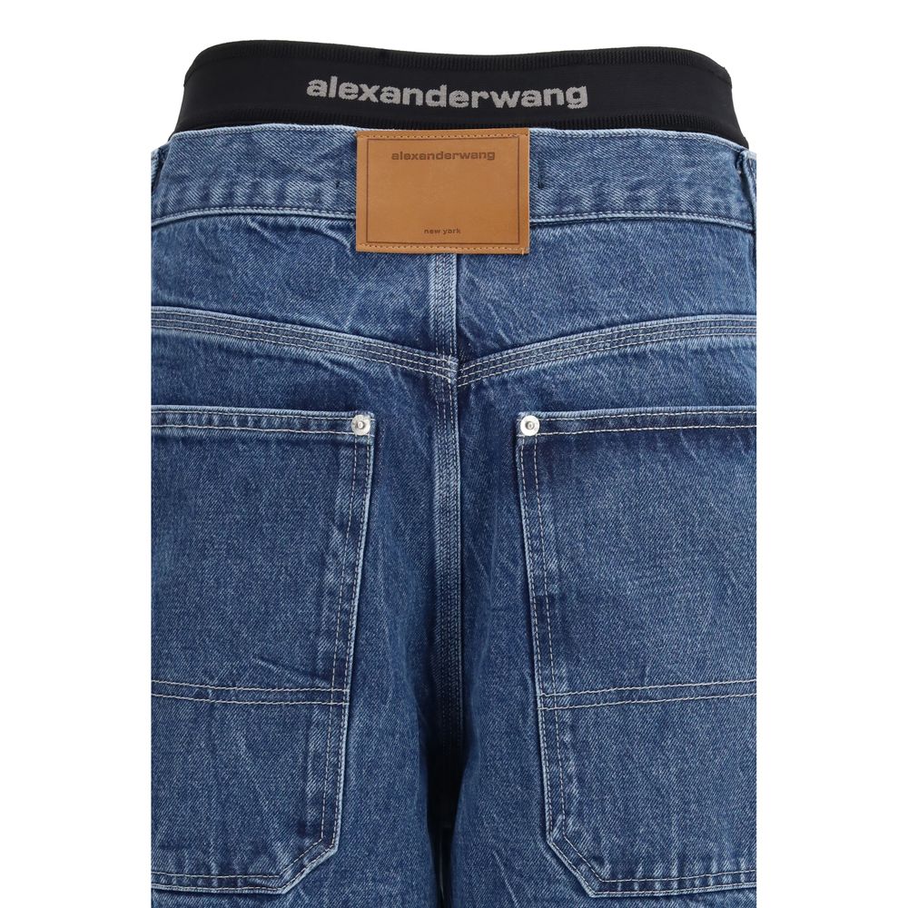 Alexander Wang Blue Cotton High-Waisted Jean Alexander Wang
