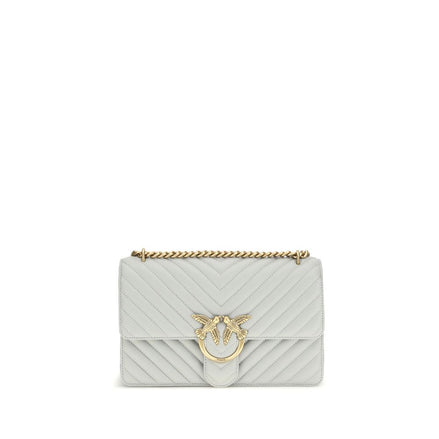 PINKO Schultertasche aus grauem Kalbsleder, Modell Bos Taurus