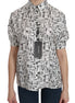 Dolce & Gabbana White Musical Instrument Collared Blouse  Shirt Dolce & Gabbana