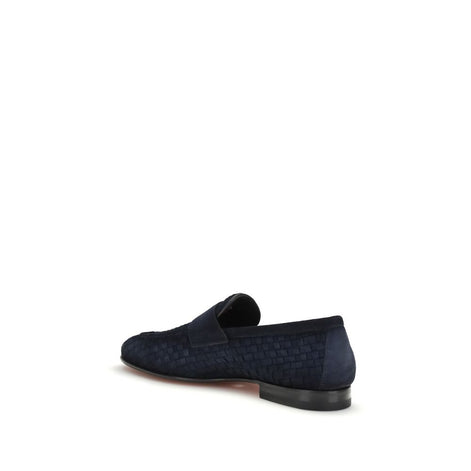 Santoni Bos Taurus Slipper aus blauem Kalbsleder