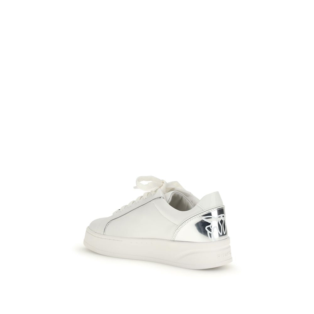 Baskets basses PINKO Bos Taurus en cuir de veau blanc