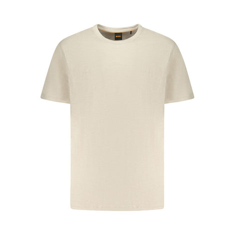 Hugo Boss Beige Cotton Men T-Shirt