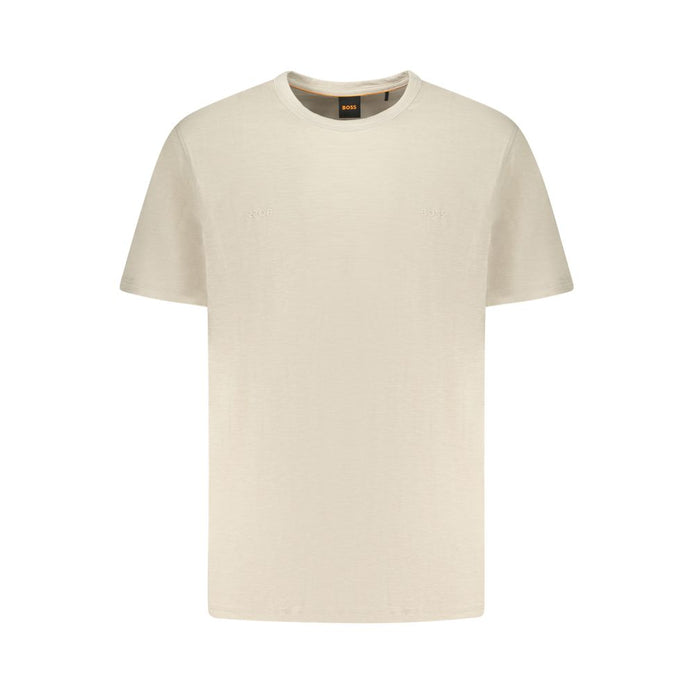 Hugo Boss Beige Cotton Men T-Shirt