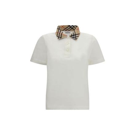 Burberry White Cotton Polo Shirt
