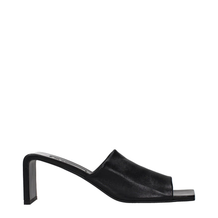 Jil Sander Black Leather Stiletto Heel Sandals