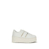Valentino Garavani White Calf Leather Bos Taurus Platform Sneakers Valentino Garavani